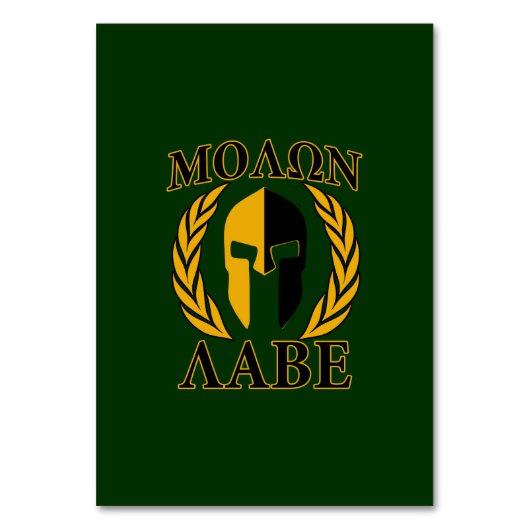 Numéro De Table Molon Labe Laurels Spartan Forest Décor vert (Par défaut)