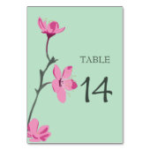 Numéro De Table Monnaie rose Fleur de Cerisier Vert (Dos)