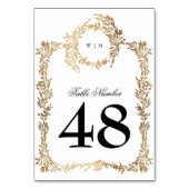 Numéro De Table Monogram Crest classique Mariage élégant (Dos)
