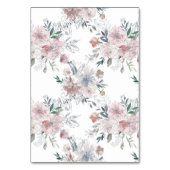 Numéro De Table Monogramme d'aquarelle romantique à couronne flora (Dos)