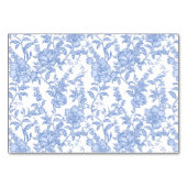 Numéro De Table Monogramme de blason Delft Bleu Floral Script (Dos)