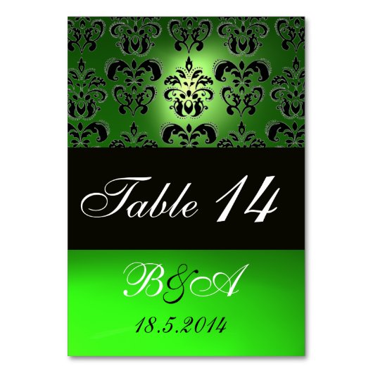 NUMÉRO DE TABLE MONOGRAMME DE DOMMASQUE EN CLASSE BLANCHE VERT EME (Dos)