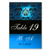 NUMÉRO DE TABLE MONOGRAMME DE DOMMASQUES BLEU BLEU CLAIR (Dos)