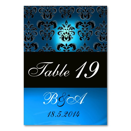 NUMÉRO DE TABLE MONOGRAMME DE DOMMASQUES BLEU BLEU CLAIR (Par défaut)