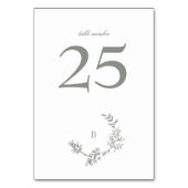 Numéro De Table Monogramme de germe végétal traditionnel Sage Gree (Dos)