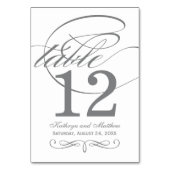 Numéro De Table Monogramme de mariage élégant à la calligraphie au (Dos)