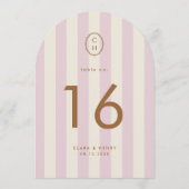 Numéro de table monogramme découpé en rose saumon (Dos)