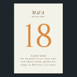 Numéro De Table Monogramme et date du Mariage de crème chic<br><div class="desc">Ces imprimés recto verso et économiques, les numéros de table sont dotés d'un monogramme moderne, d'une date mariage et d'un élégant texte personnalisé qui vous permettra non seulement de montrer à vos invités où s'asseoir, mais aussi de partager un peu de votre histoire à travers le texte descriptif sous le...</div>