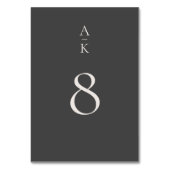 Numéro De Table Monogramme gris simple et moderne Mélange Mariage (Dos)