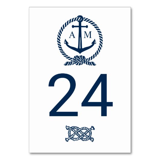 Numéro De Table Monogramme Mariage bleu marine (Par défaut)