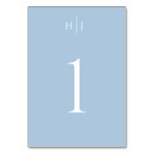 Numéro De Table Monogramme moderne Dusty Mariage bleu (Par défaut)