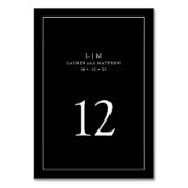 Numéro De Table Monogramme noir simple Mariage élégant (Par défaut)