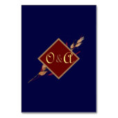 Numéro De Table Monogramme papillon mariage de automne Monarch (Dos)