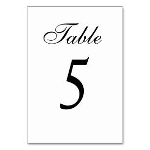 Numéro De Table Monogramme traditionnel de couronne noire et blanc