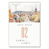 Numéro De Table Montpelier City Scape Vermont Watercolor Mariage (Par défaut)