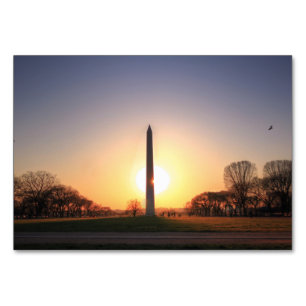 Numéro De Table Monument de Washington au coucher du soleil