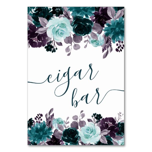 Numéro De Table Moody Boho | Bar à cigares Turquoise et violet (Par défaut)