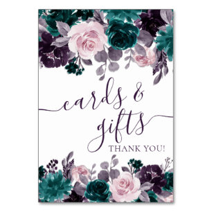 Numéro De Table Moody Boho Eggplant Purple et Rose Turquoise Cad