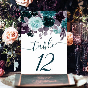 Numéro De Table Moody Boho Garland Turquoise et Turquoise
