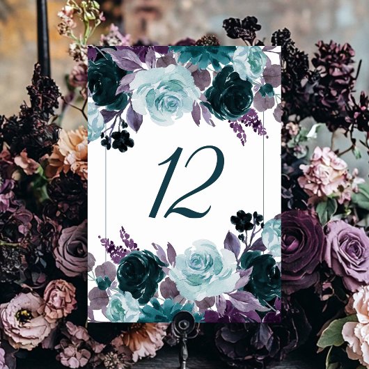 Numéro De Table Moody Boho | Garland Turquoise et Turquoise