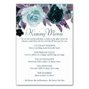Numéro De Table Moody Boho   Menu de baiser Turquoise Turquoise Pu