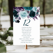 Numéro De Table Moody Boho | Nom Turquoise et Turquoise Floral