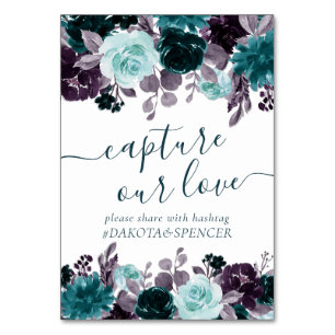 Numéro De Table Moody Boho Turquoise et violet capturer notre am