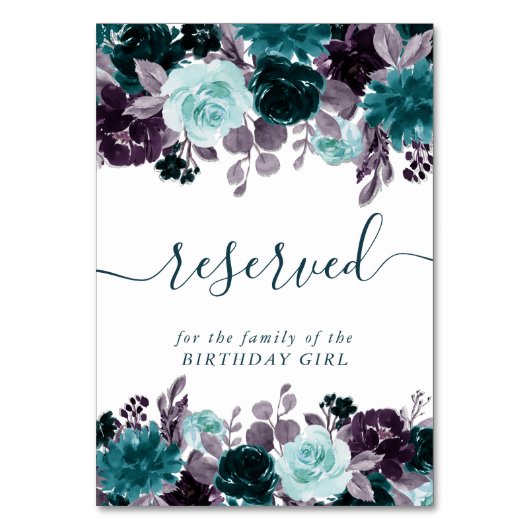 Numéro De Table Moody Boho | Turquoise Garland floral foncé Réserv (Par défaut)