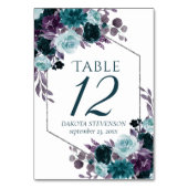Numéro De Table Moody Boho | Turquoise Turquoise Flore foncé Perso (Par défaut)