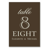 Numéro De Table Moody Coffee Ivory Script Wedding (Par défaut)