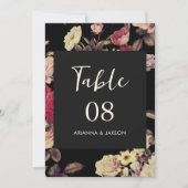 Numéro de table Moody Floral Mariage (Devant)