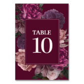 Numéro De Table Moody foncé Cascade florale automne hiver Mariage  (Dos)