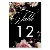 Numéro De Table Moody foncé Pastel Opulent Floral Mariage noir (Par défaut)