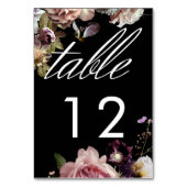 Numéro De Table Moody foncé Pastel Opulent Floral Mariage noir (Par défaut)