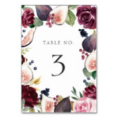 Numéro De Table Moody Plum Floral et Fig Mariage (Par défaut)