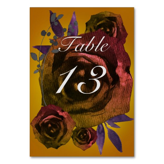 Numéro De Table Moody Purple Mariage de automne noir (Dos)