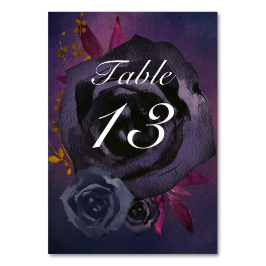 Numéro De Table Moody Purple Mariage de automne noir (Par défaut)