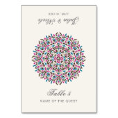 Numéro De Table Moroccan Lattice Geo Mandala Wedding Place Card (Par défaut)