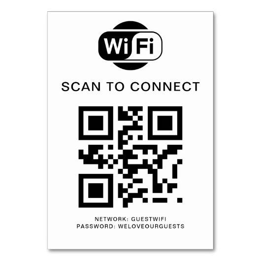Numéro De Table Mot de passe Wifi | Analyse du code QR pour se con (Par défaut)