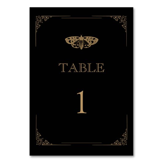 Numéro De Table Moth victorienne Élégant Mariage gothique (Par défaut)