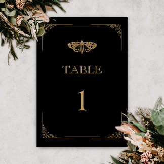 Numéro De Table Moth victorienne Élégant Mariage gothique