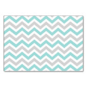Numéro De Table Motif Aqua et chevron gris (Dos)