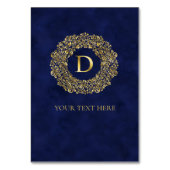 Numéro De Table Motif Classique Initial A en Damassé Doré (Dos)