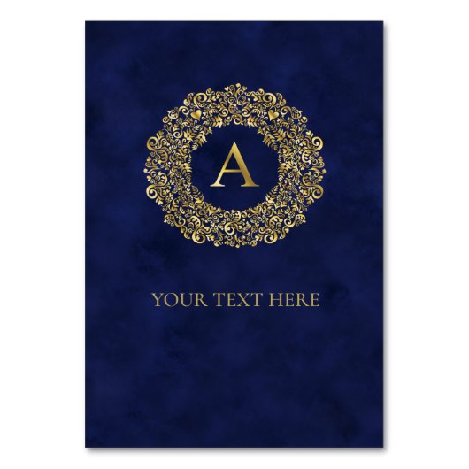 Numéro De Table Motif Classique Initial A en Damassé Doré (Par défaut)