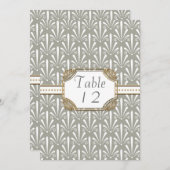 Numéro de Table Motif Coquillage Moderne Art Déco  (Devant / Derrière)