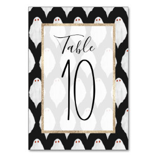 Numéro De Table Motif d'aquarelle des fantômes d'Halloween blanc e