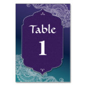 Numéro De Table Motif de bijoux de style henné Numéro de tableau M (Dos)