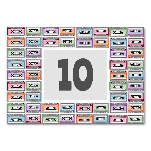 Numéro De Table Motif de cassettes rétro (Devant)