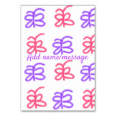 Numéro De Table Motif de doodle de papillon rose violet ajouter le (Dos)