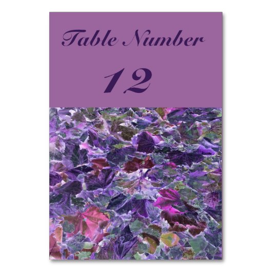 Numéro De Table Motif de feuillage violet (Par défaut)